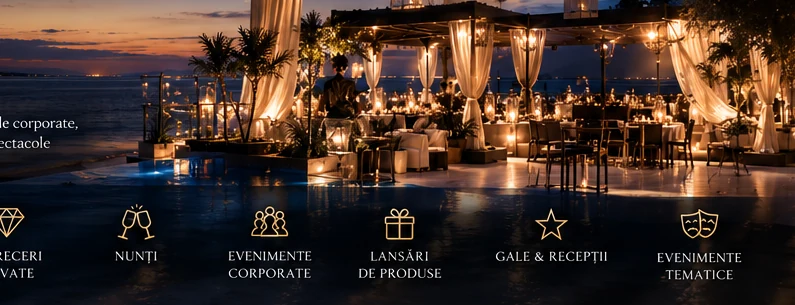 Atmosferă elegantă de eveniment cu lumini calde